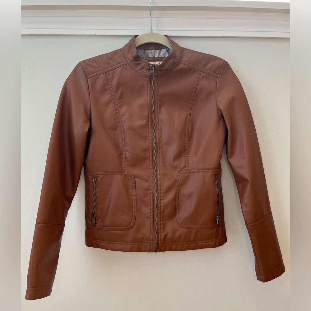 Faded Glory Pleather Jacket (brown)